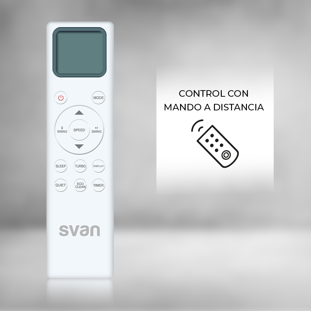 AACC Svan Split 12000BTU A++/A+ Blanco Mando Display Inverter R32 Wifi - Imagen 5
