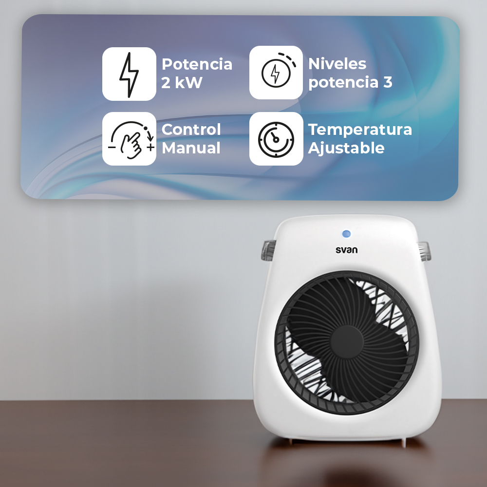 Estufa convector Svan 3 Niveles 2000W Blanco Manual Turbo – Image 4