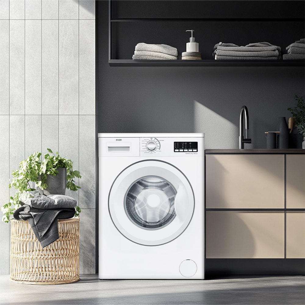 Lavadora Svan 8kg 1000rpm D 84,5cm 59,7cm 55,7cm Blanco Electrónico Antialérgico Tapa/P – Image 6