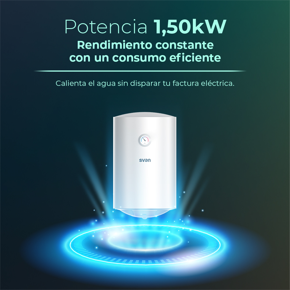 Termo eléctrico Svan Vertical 30L 1500W C 60cm 34cm 37,5cm Blanco Manual – Image 6