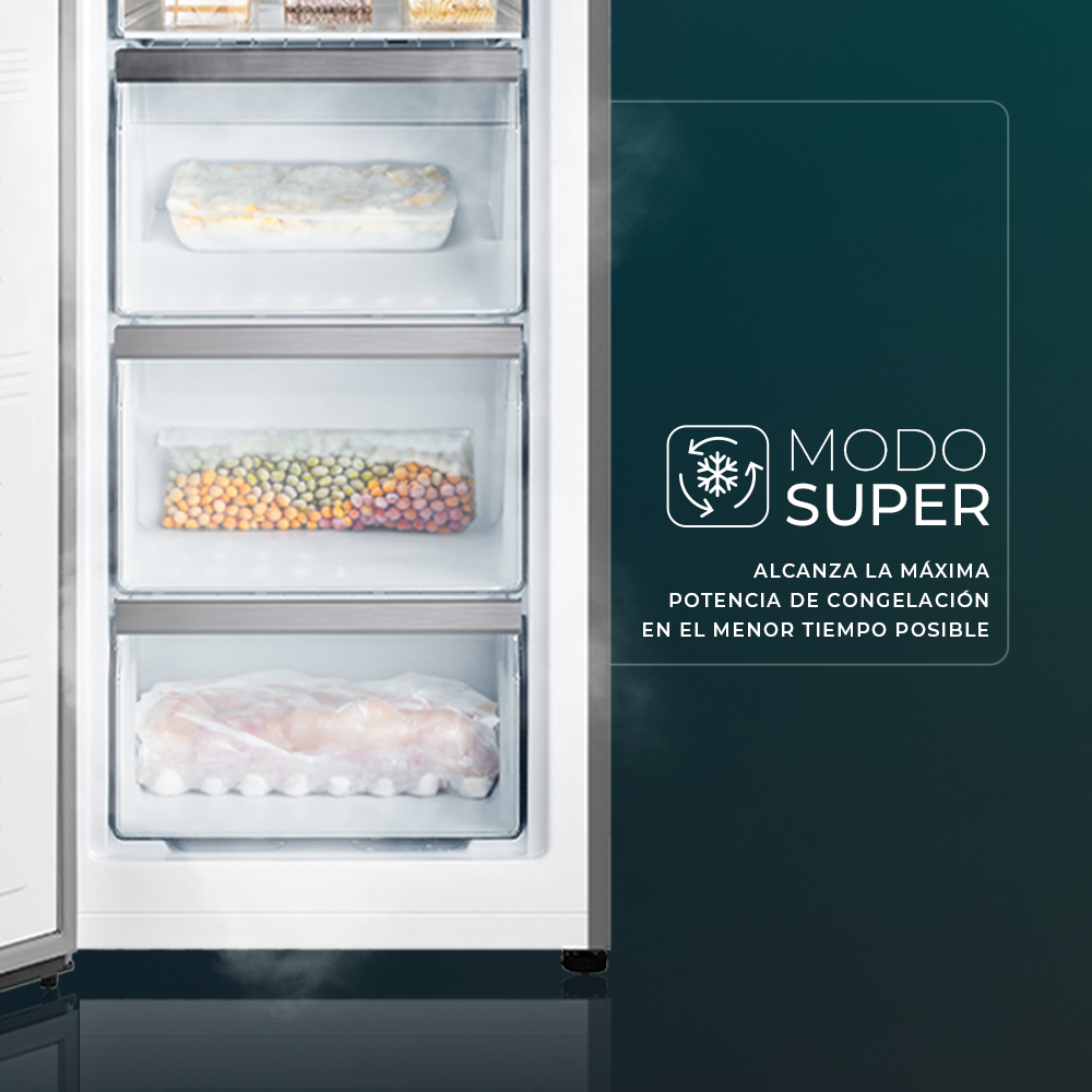 Congelador vertical Svan No Frost 274L E 185,5cm 59,5cm 71,5cm Inox Display táctil Modo Eco - Imagen 7