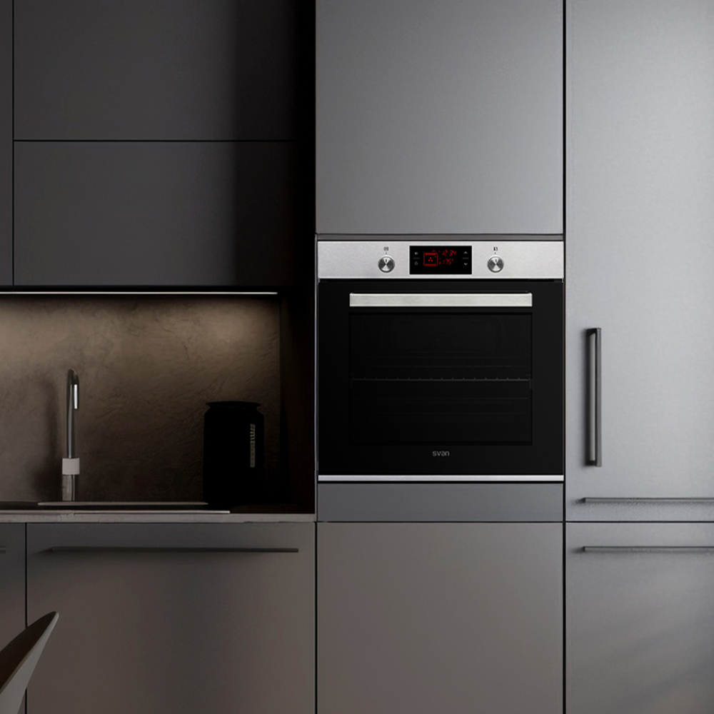 Horno Multifunción Svan 78L A 59,5cm 59,5cm 57,5cm Inox Display 10P Cortina aire G.Telescópicas - immagine 7