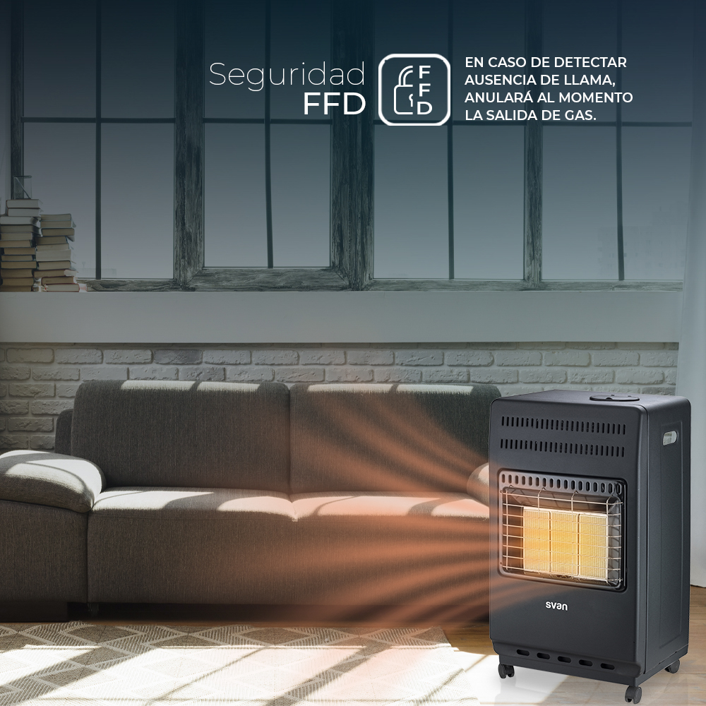 Estufa Butano Infrarrojos Gas Svan 4200W Negro Manual Auto ignición - immagine 6