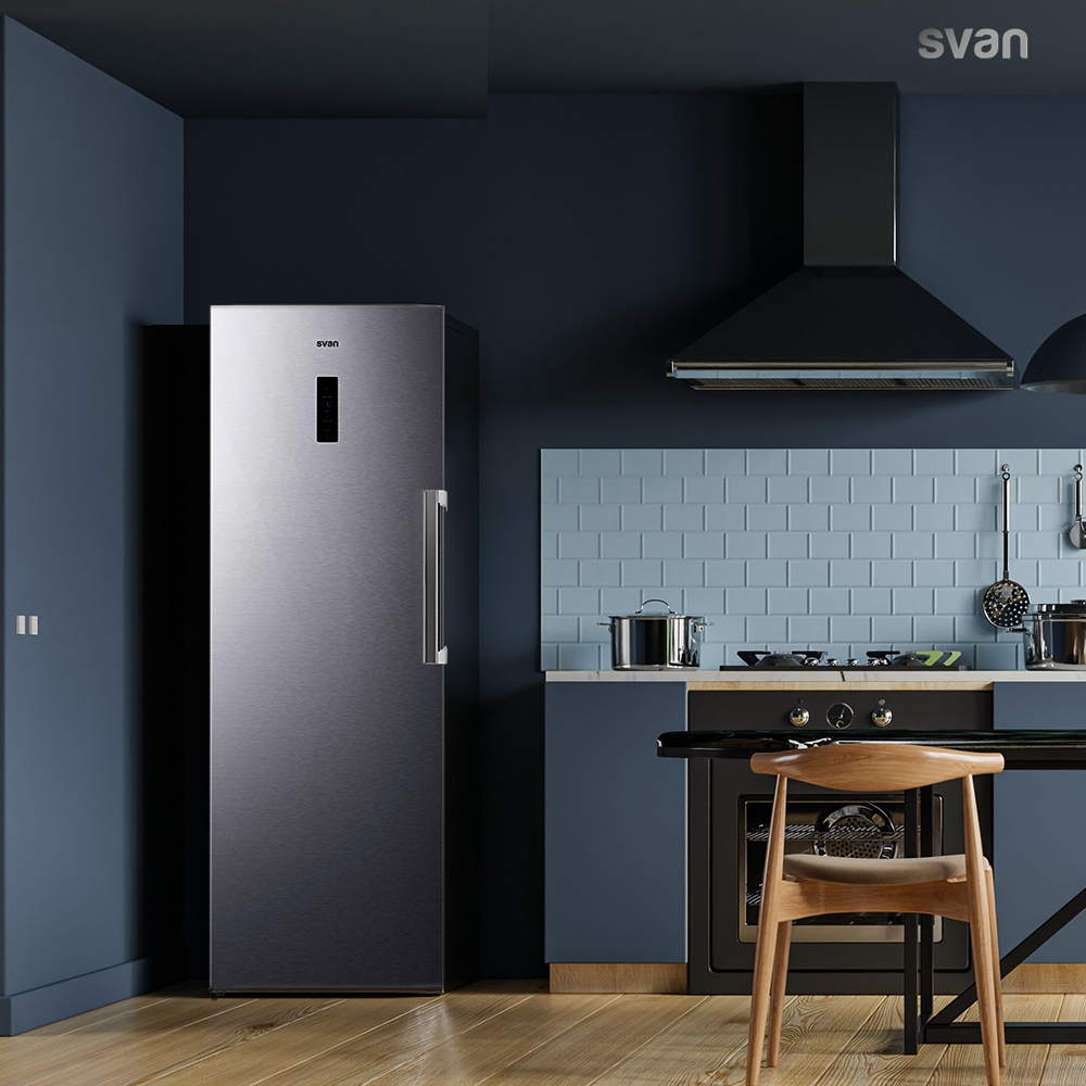 Congelador vertical Svan No Frost 274L E 185,5cm 59,5cm 71,5cm Inox Display táctil Modo Eco - Imagen 9