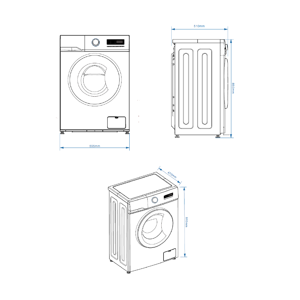 Lavadora Svan 8kg 1400rpm A 85cm 59,5cm 51cm Blanco Display Inverter Vapor Mi Ciclo Puerta XXL – Image 10