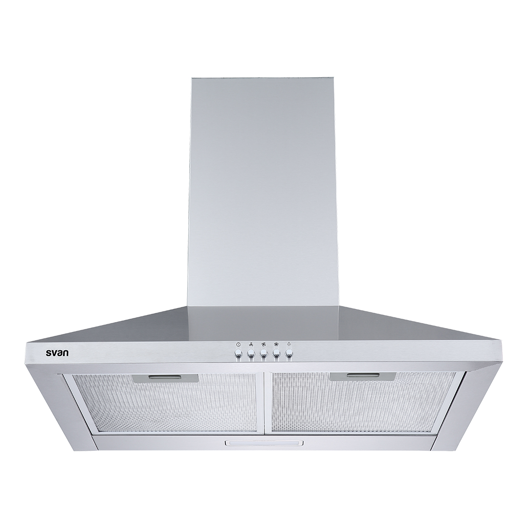 Cappa a piramide Svan B 94cm 60cm 44,8cm Acciaio inox Manuale LED 520m3/h 67dB