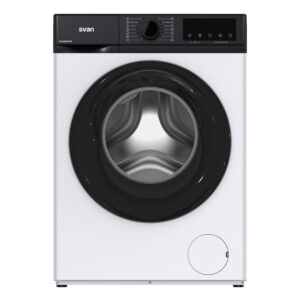 Lavadora Svan,Capacidad 8kg 1200rpm, Clase A. Dimensiones: 84,5cm 59,8cm 45cm. Color Blanco, Control con Display. Motor Inverter. Programas: Vapor.