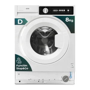 Lavadora Svan Integración 8kg 1200rpm D 81,7cm 59,7cm 54,4cm Blanco Display Antialérgico Puerta XXL