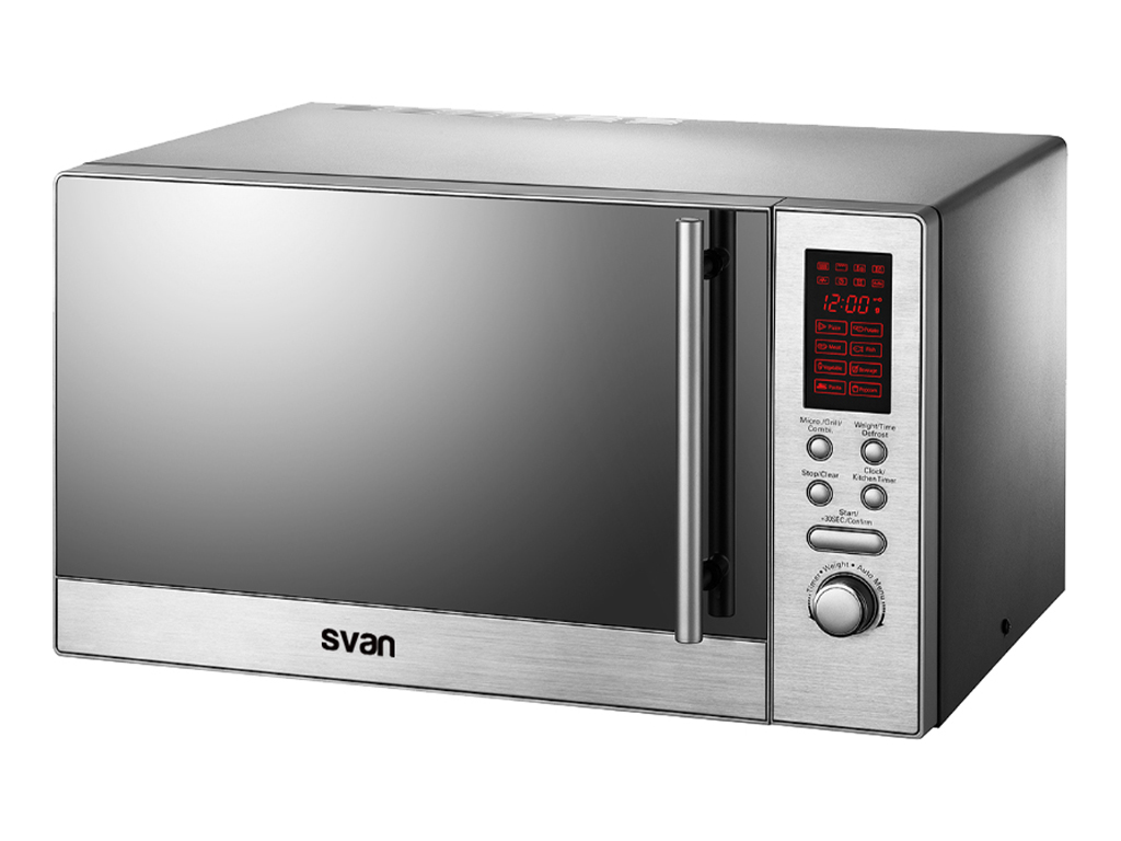 Microondas Grill Svan 23L 800W 29,3cm 53,6cm 43,6cm Inox Display Auto Cooking