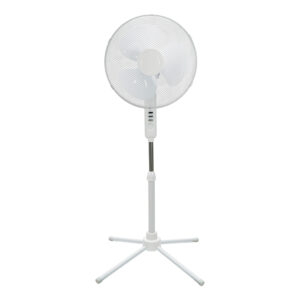 "Ventilador Pie Svan 16"" 40W Blanco Manual 3V Oscilación"
