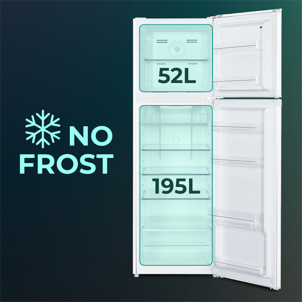 Frigorífico 2 Puertas Svan, No Frost. Clase E. Dimensiones: 167cm 54,5cm 56cm. Color Blanco, Control Manual. Motor Inverter. – Image 3
