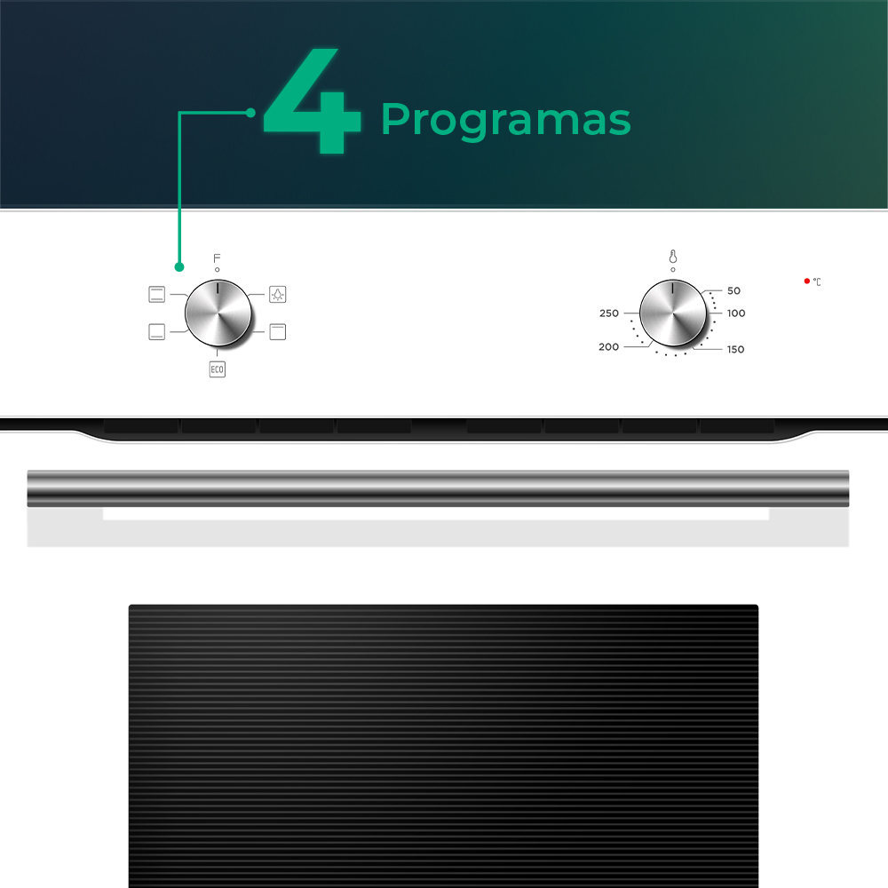 Horno Svan 75L A 59,5cm 59,5cm 57,5cm Blanco Manual 4P - Imagen 3