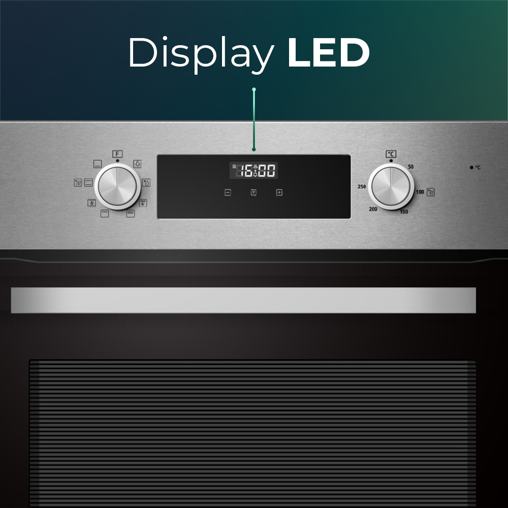 Horno Multifunción Svan 70L A 59,5cm 59,5cm 57,5cm Inox Display 8P G.Telescópicas - immagine 3