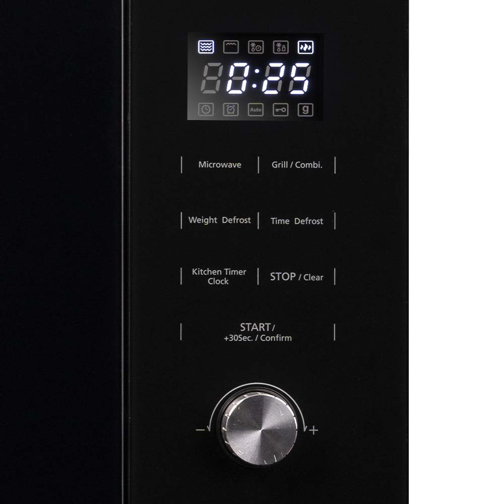 Microondas Grill Svan Integración 20L 800W 38,5cm 59,5cm 31,7cm Cristal negro Display Auto Cooking - Imagen 2