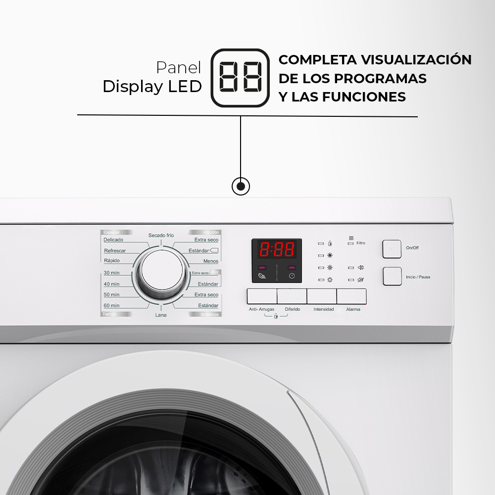 Secadora Evacuación Svan 7kg C 84cm 59,5cm 55,5cm Blanco Display Antiarrugas Nivel Secado Tapa/P - Imagen 2