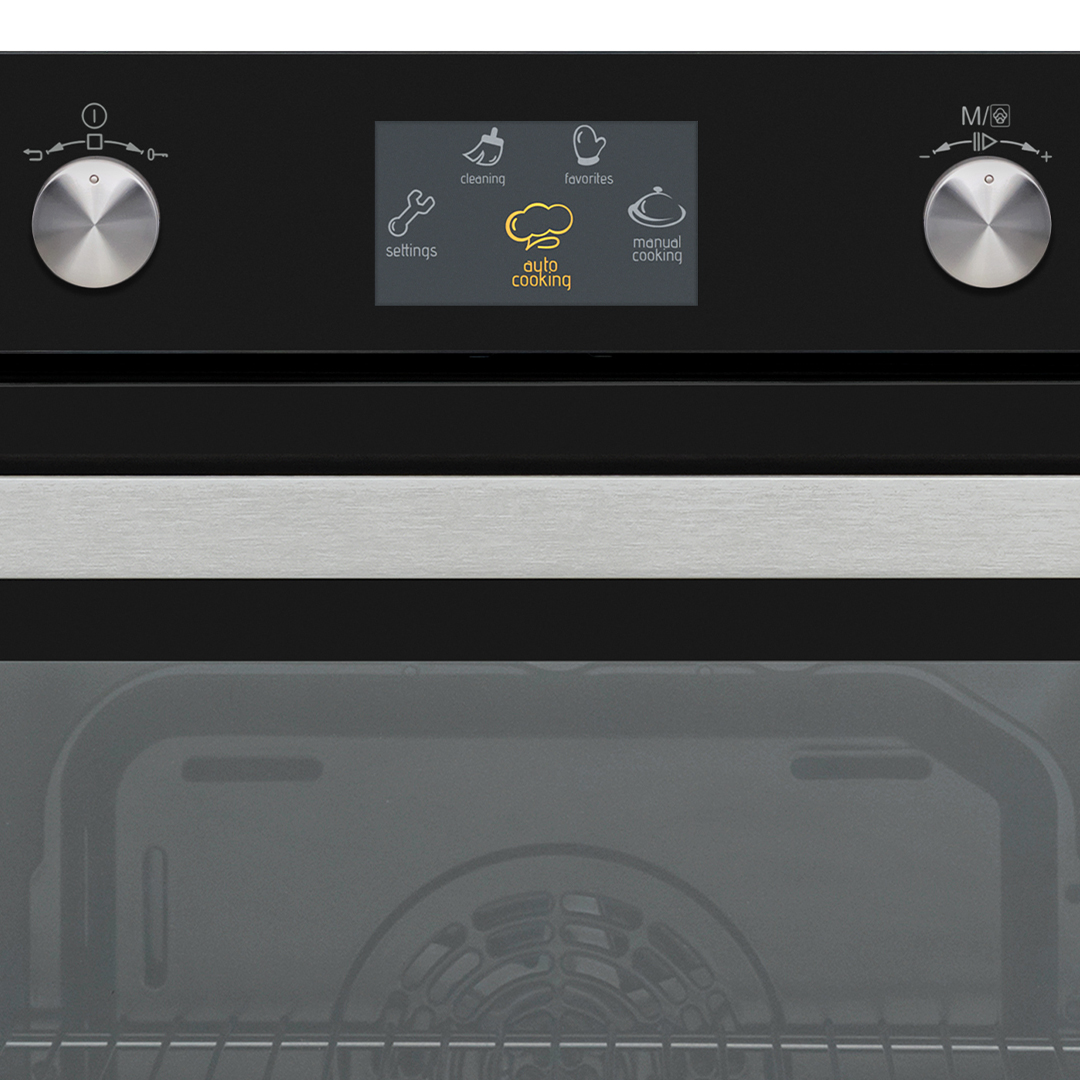 Horno Vapor Svan 78L A 59,5cm 59,5cm 57,5cm Cristal negro Display TFT 12P Cortina aire Auto Cooking - immagine 2