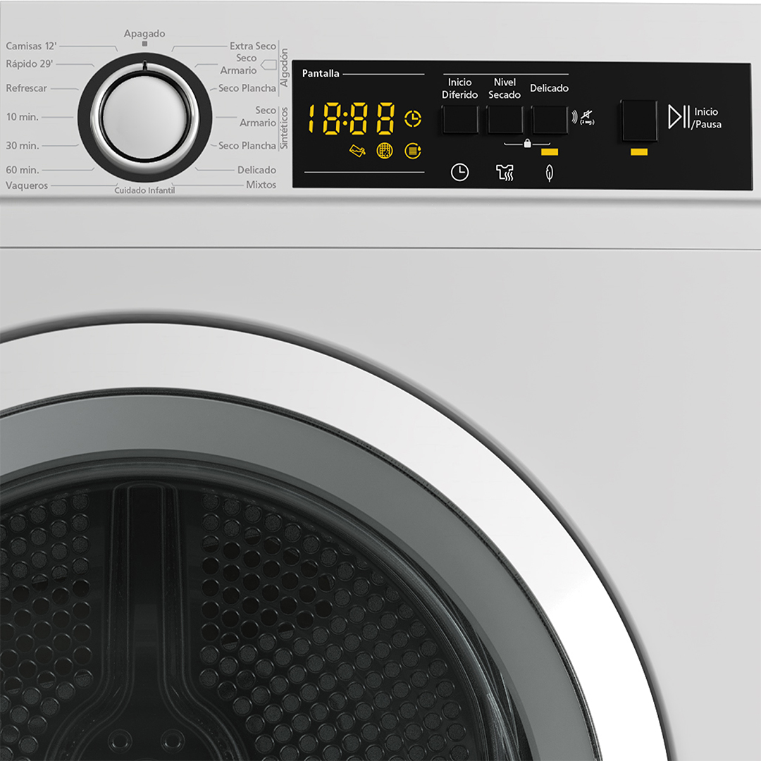 Secadora Condensación Svan 8kg B 84,6cm 59,7cm 61,2cm Blanco Display Nivel Secado Puerta XXL Luz - Imagen 2