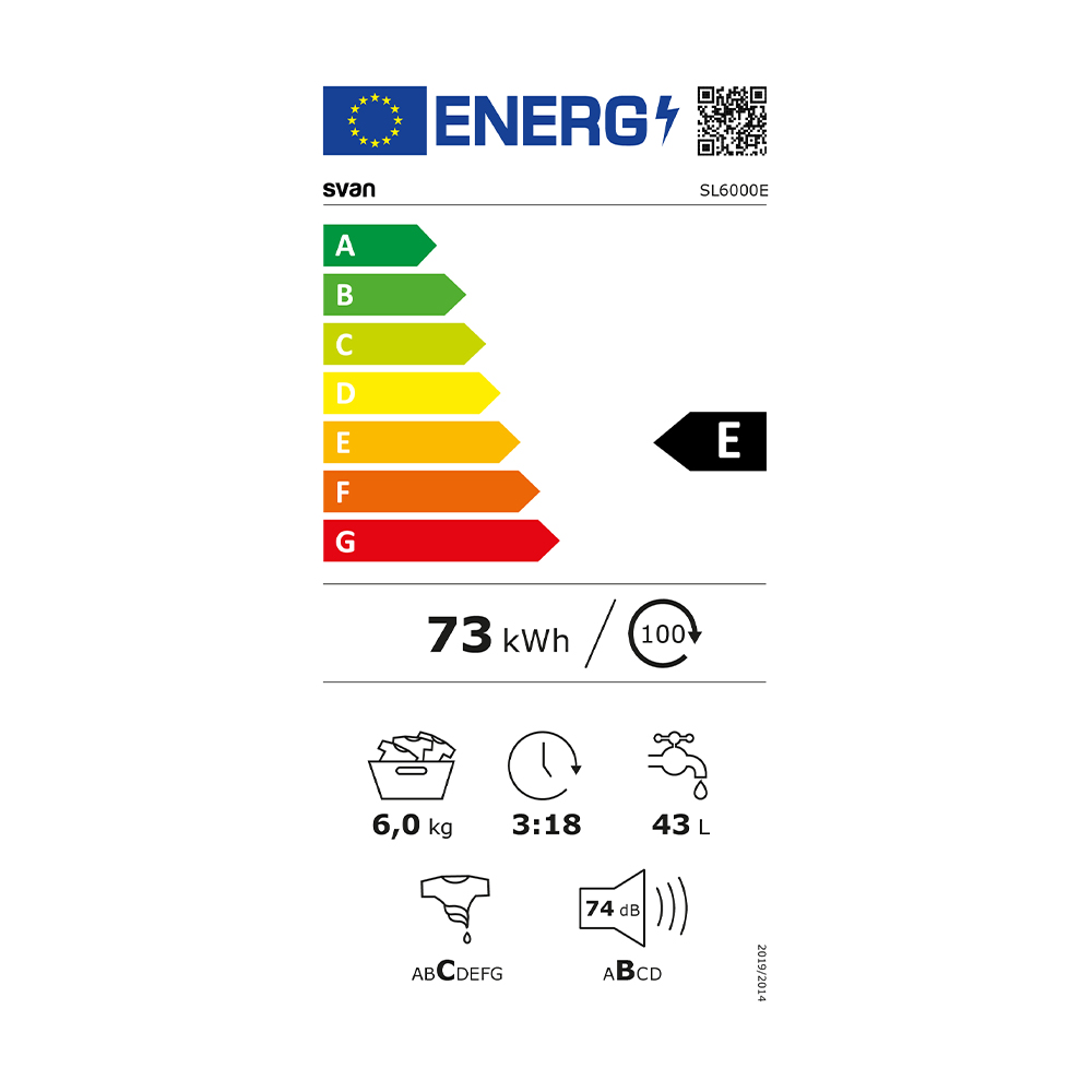 Lavadora Svan 6kg 1000rpm E 85cm 59,5cm 44cm Blanco Electrónico T.Diamante - immagine 3