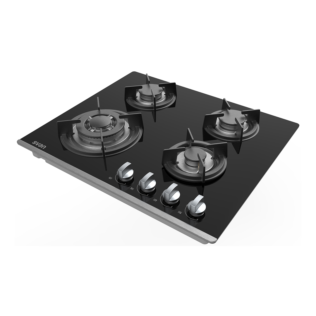 Placa Gas Butano Svan 7800W 9cm 60cm 51cm Cristal negro Manual Auto Ig. 4Q Wok Kit Gas Forja - Imagen 3