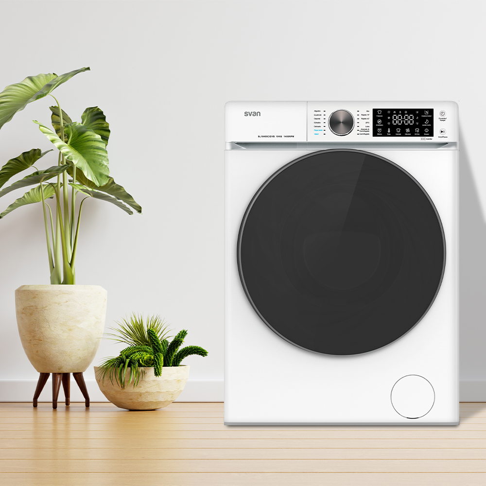 Lavadora Svan 10kg 1400rpm C 85cm 59,5cm 60cm Blanco DisplayTáctil Inverter Vapor MiCiclo T.Diamante - Imagen 4
