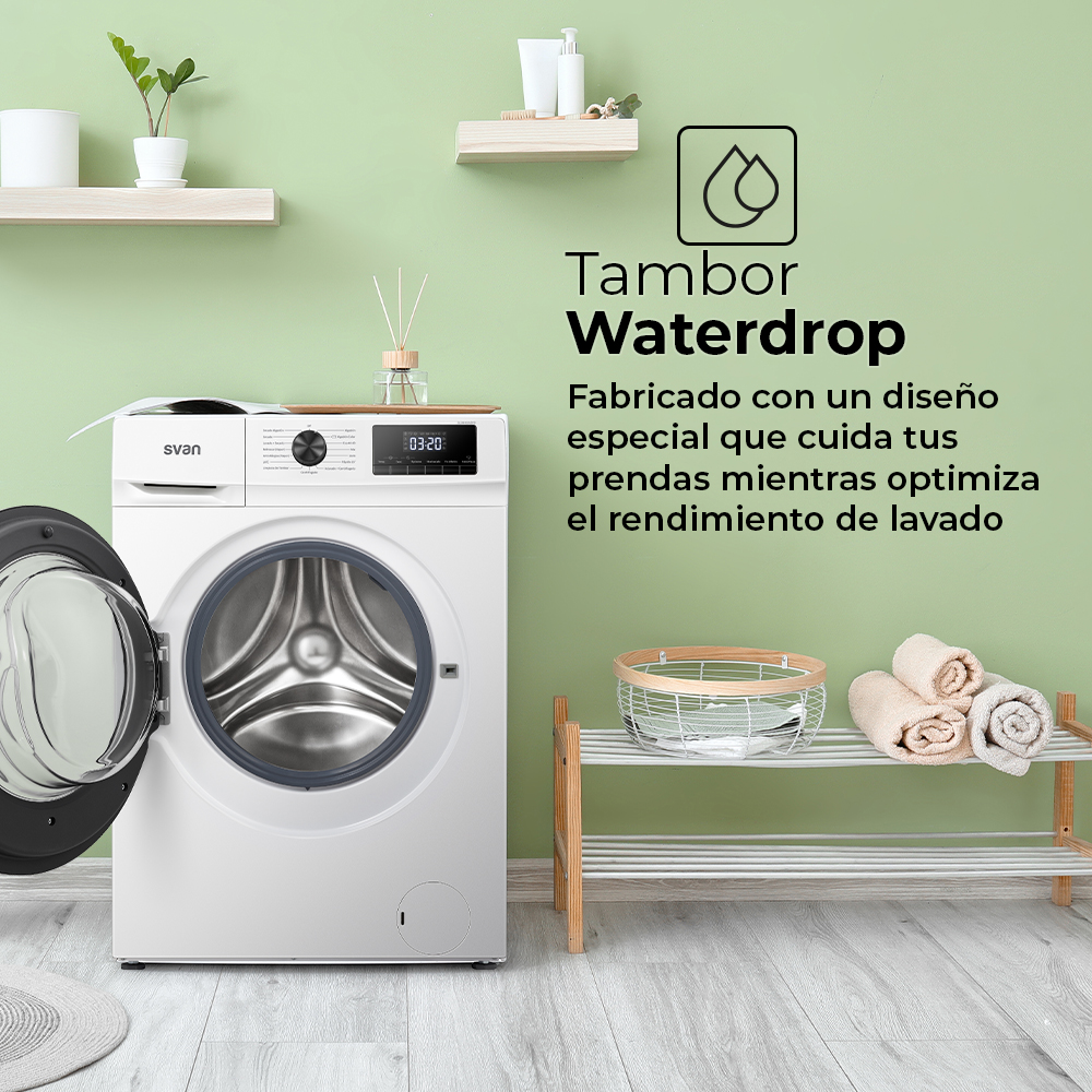 Lava-secadora Svan 9/6kg 1400rpm A/D 84,5cm 59,5cm 63,5cm Blanco Display Inverter Vapor C.Boomerang - Imagen 3