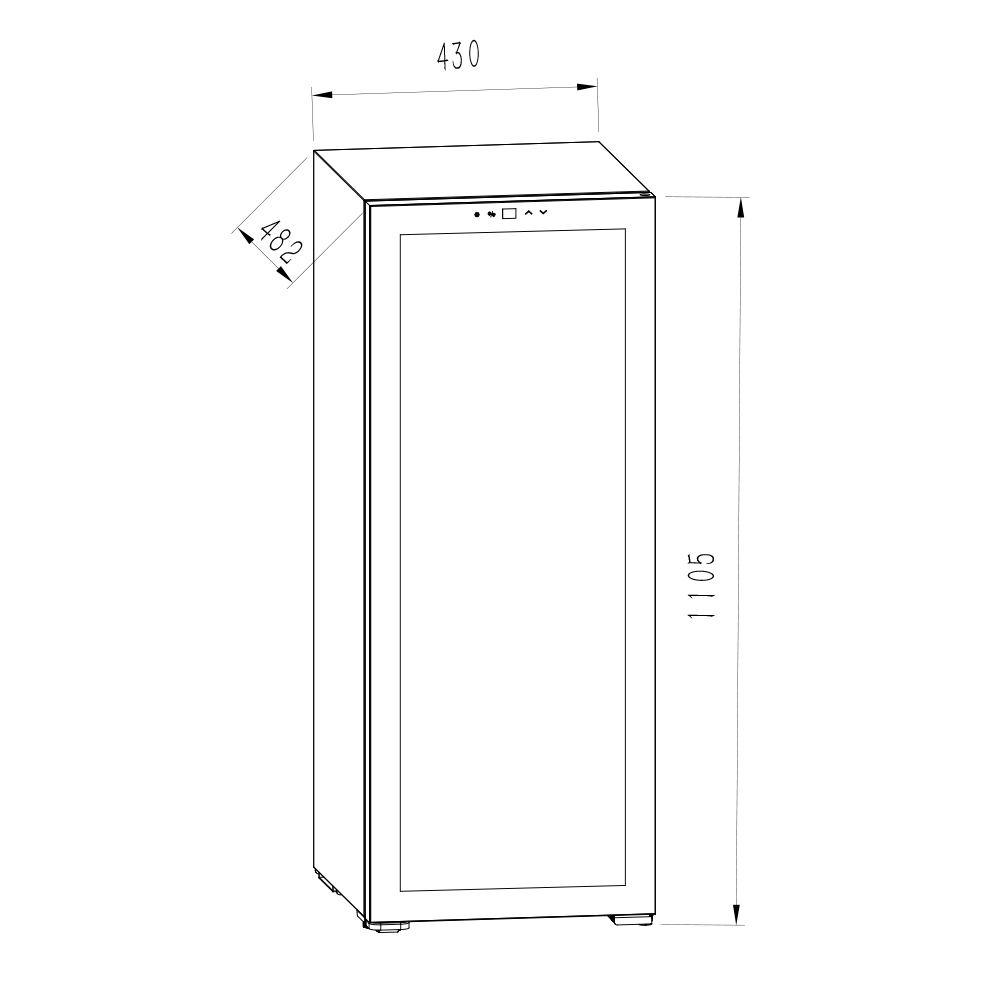 Vinoteca Svan Cíclico 106L 36Bot G 110,5cm 43cm 48,2cm Negro Display táctil Única Zona 1Puerta - immagine 3