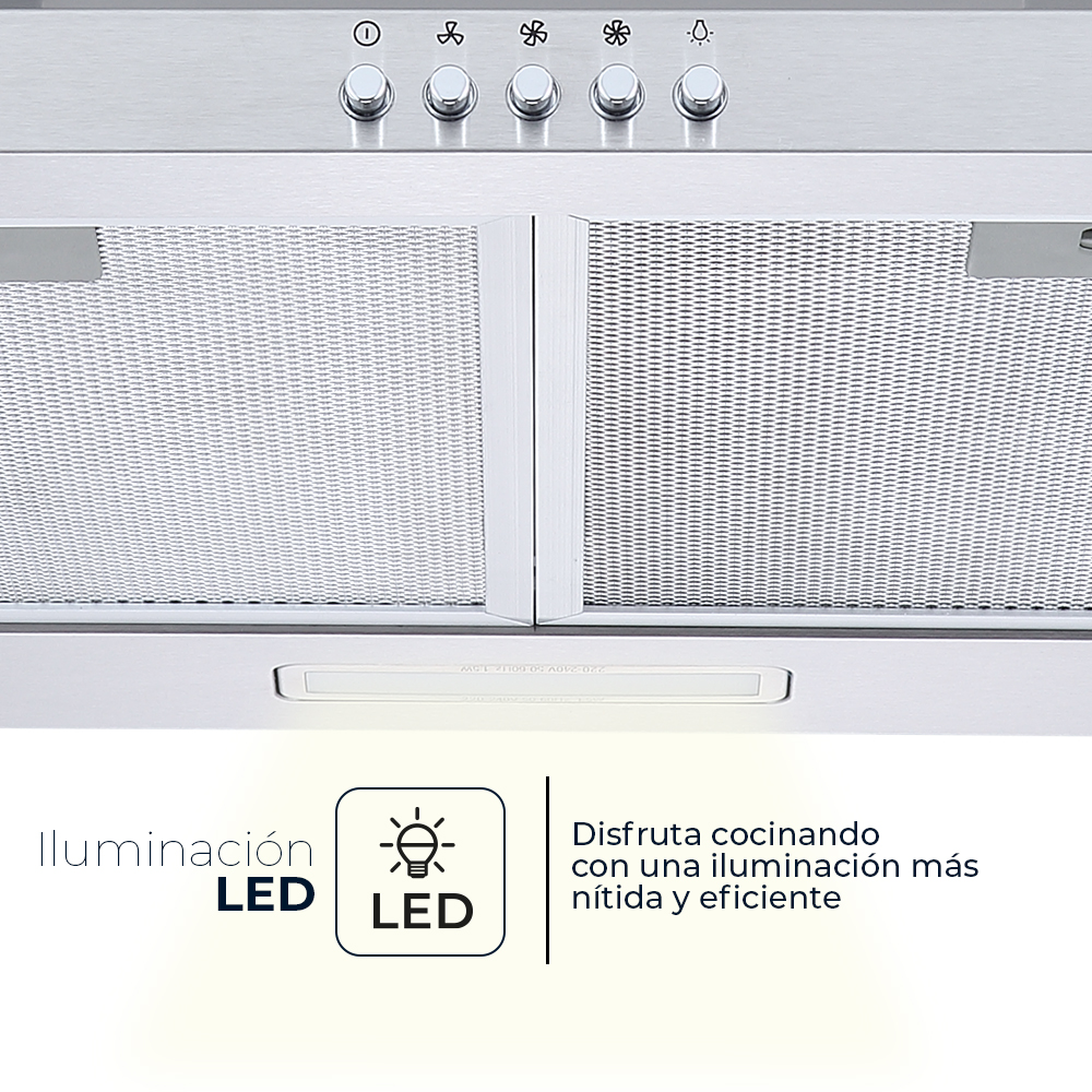 Campana Piramidal Svan B 94cm 60cm 44,8cm Inox Manual LED 520m3/h 67dB - immagine 4