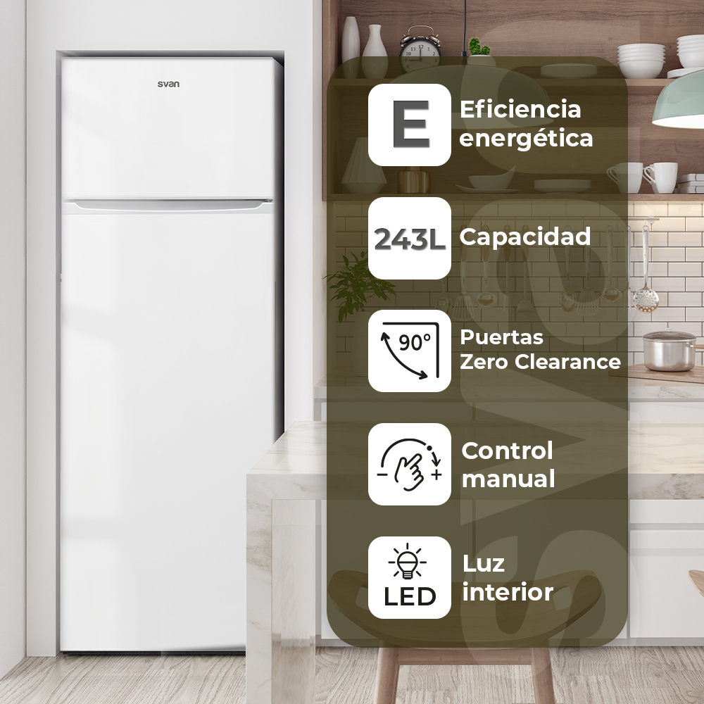 Frigorífico Svan Cíclico E 160cm 54cm 57cm Blanco Manual Puerta 90º – Image 6