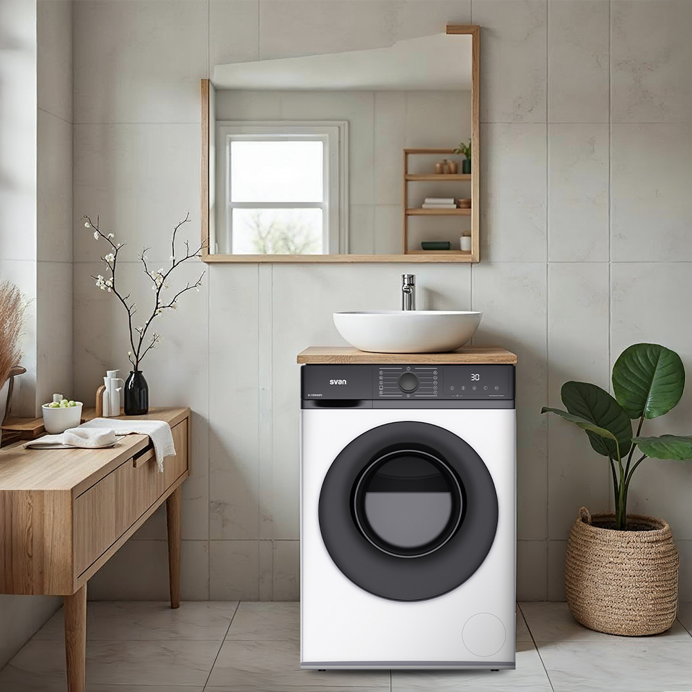 Lavadora Svan,Capacidad 7kg 1200rpm, Clase A. Dimensiones: 84,5cm 59,8cm 42,3cm. Color Blanco, Control con Display. Motor Inverter. Programas: Vapor. - Imagen 5