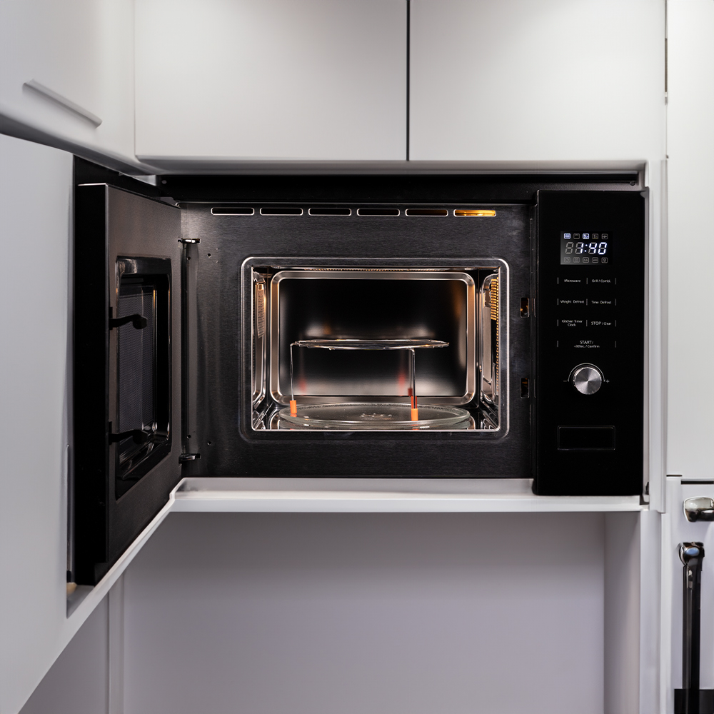 Microondas Grill Svan Integración 20L 800W 38,5cm 59,5cm 31,7cm Cristal negro Display Auto Cooking - Imagen 4