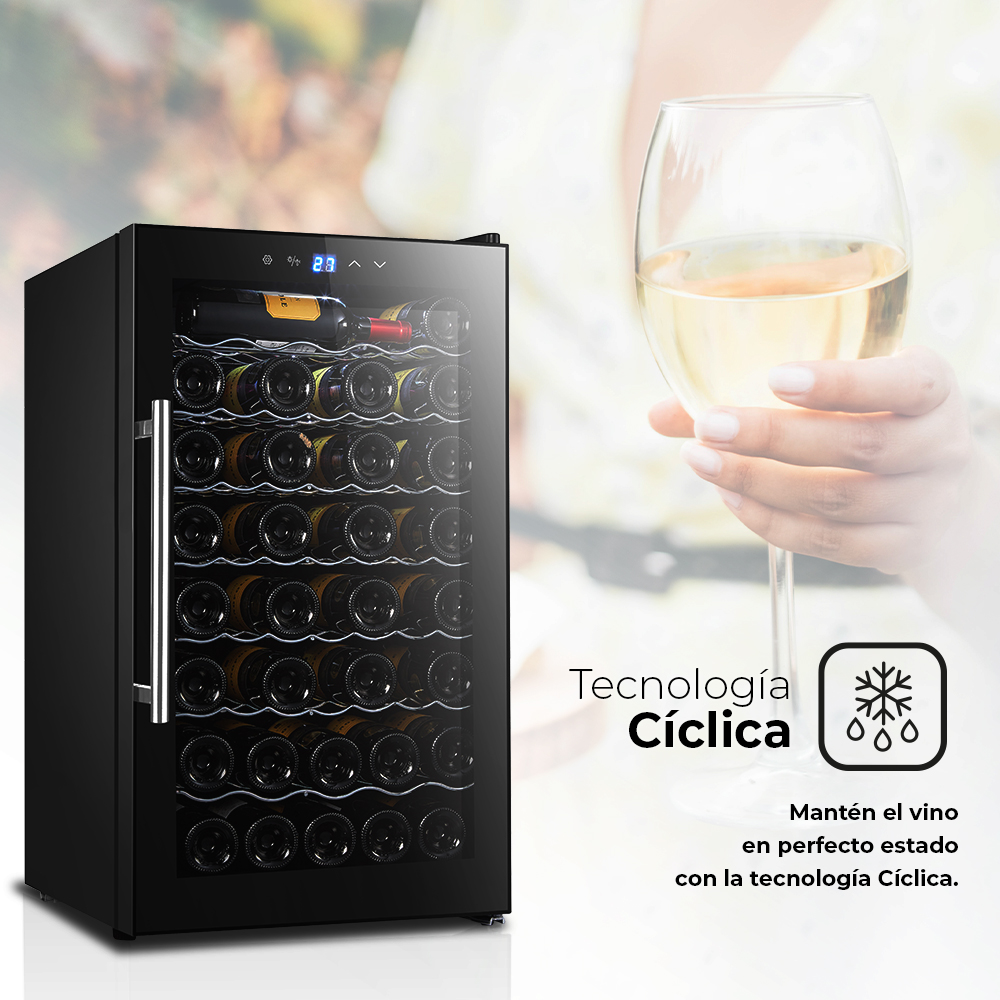 Vinoteca Svan Cíclico 128L 51Bot G 85cm 50cm 56cm Negro Display táctil Única Zona 1Puerta - immagine 4