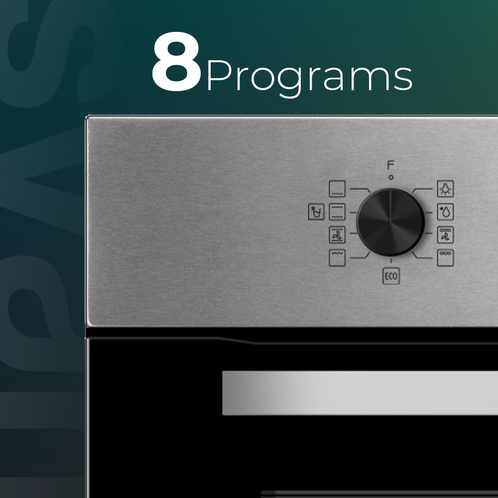 Horno Multifunción Svan 65L A 59,5cm 59,5cm 57,5cm Inox Manual 8P Cavidad Relieve – Image 6