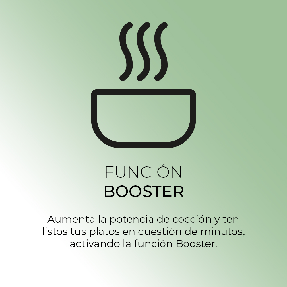 Placa Inducción Svan 7200W 6,2cm 59cm 52cm Cristal negro Táctil 3Z Doble Corona Booster - Imagen 5