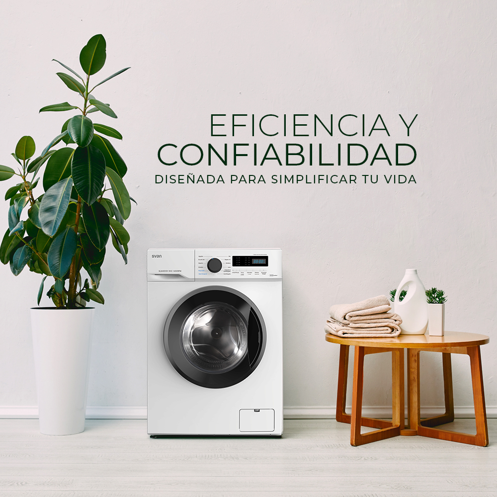 Lavadora Svan 8kg 1400rpm D 85cm 59,5cm 51cm Blanco Display Inverter Vapor T.Diamante - Imagen 6