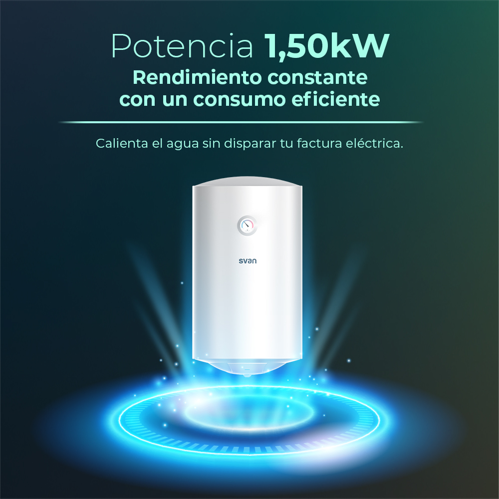 Termo eléctrico Svan Slim Vertical 50L 1500W C 73cm 38cm 41,5cm Blanco Manual - immagine 6