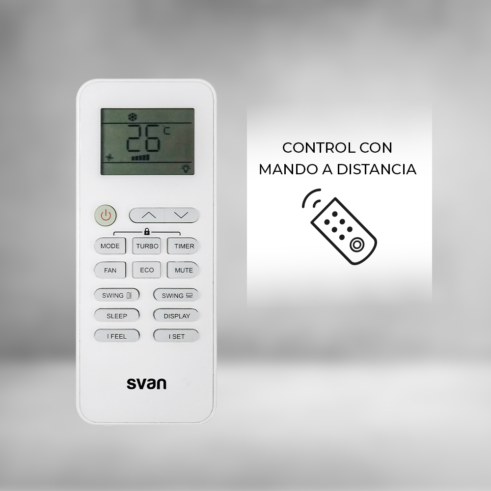 AACC Svan Split 24000BTU A++/A+ Blanco Mando Display Inverter R32 Wifi - Imagen 5
