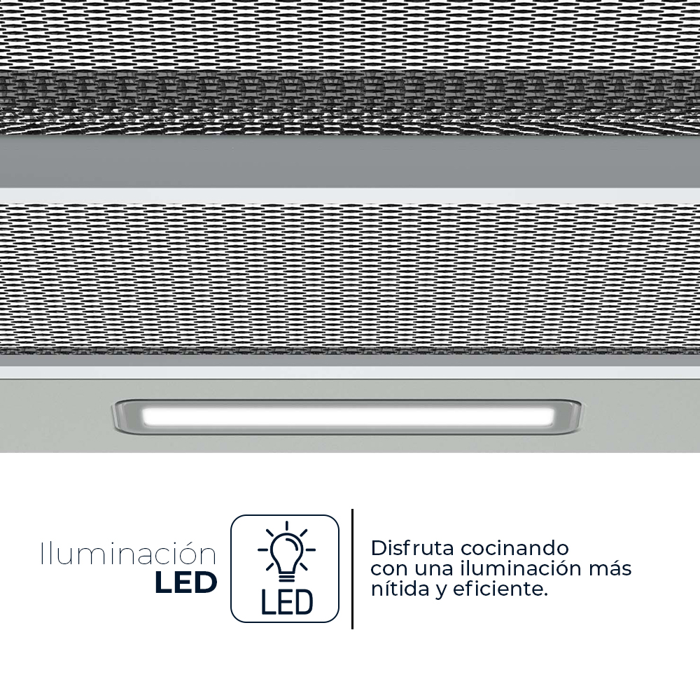Campana Telescópica Svan B 17,5cm 59,5cm 44,1cm Inox Manual LED 450m3/h 66dB - immagine 7