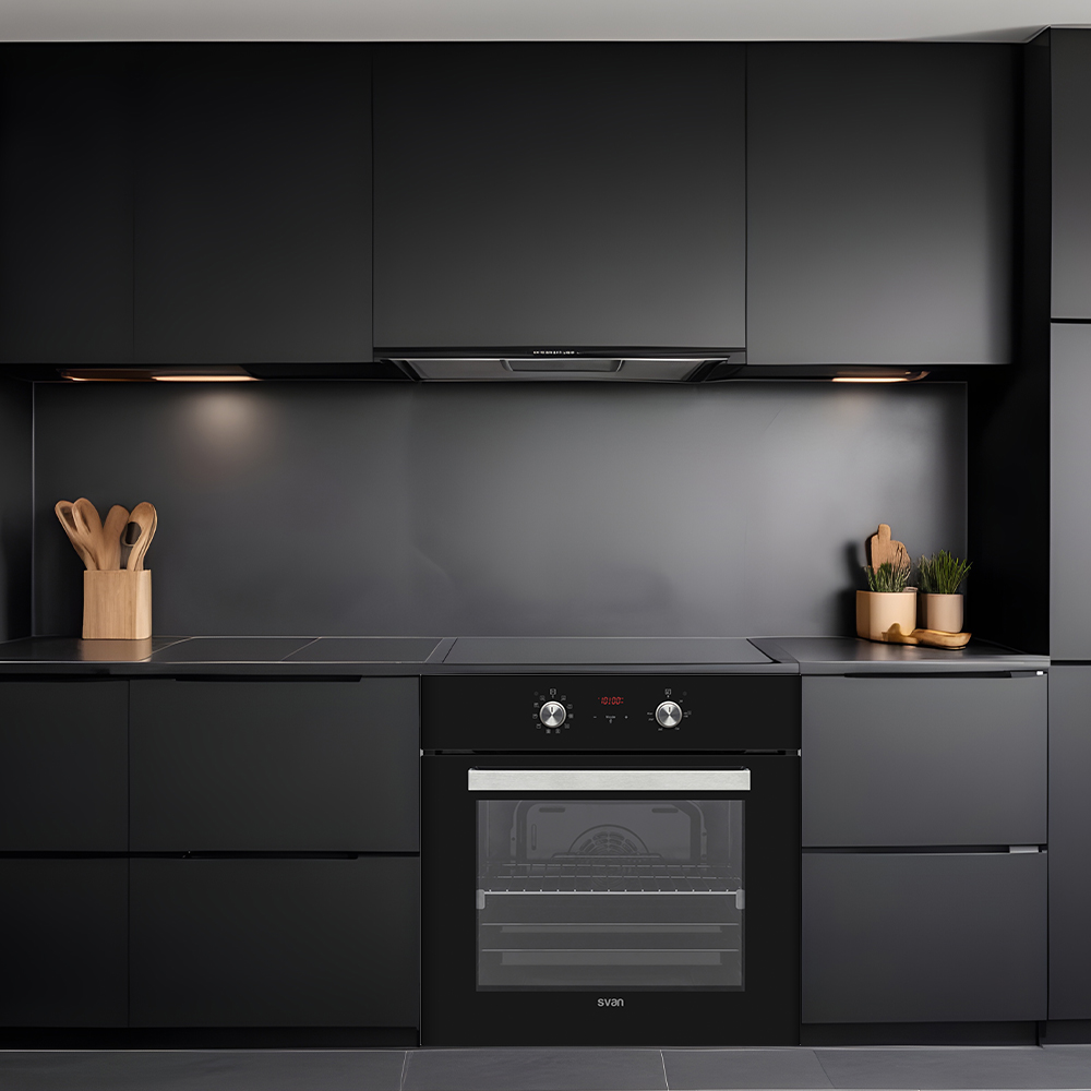 Horno Multifunción Svan 69L A 59,5cm 59,5cm 57,5cm Cristal negro Display táctil 10P G.Telescópicas - immagine 6