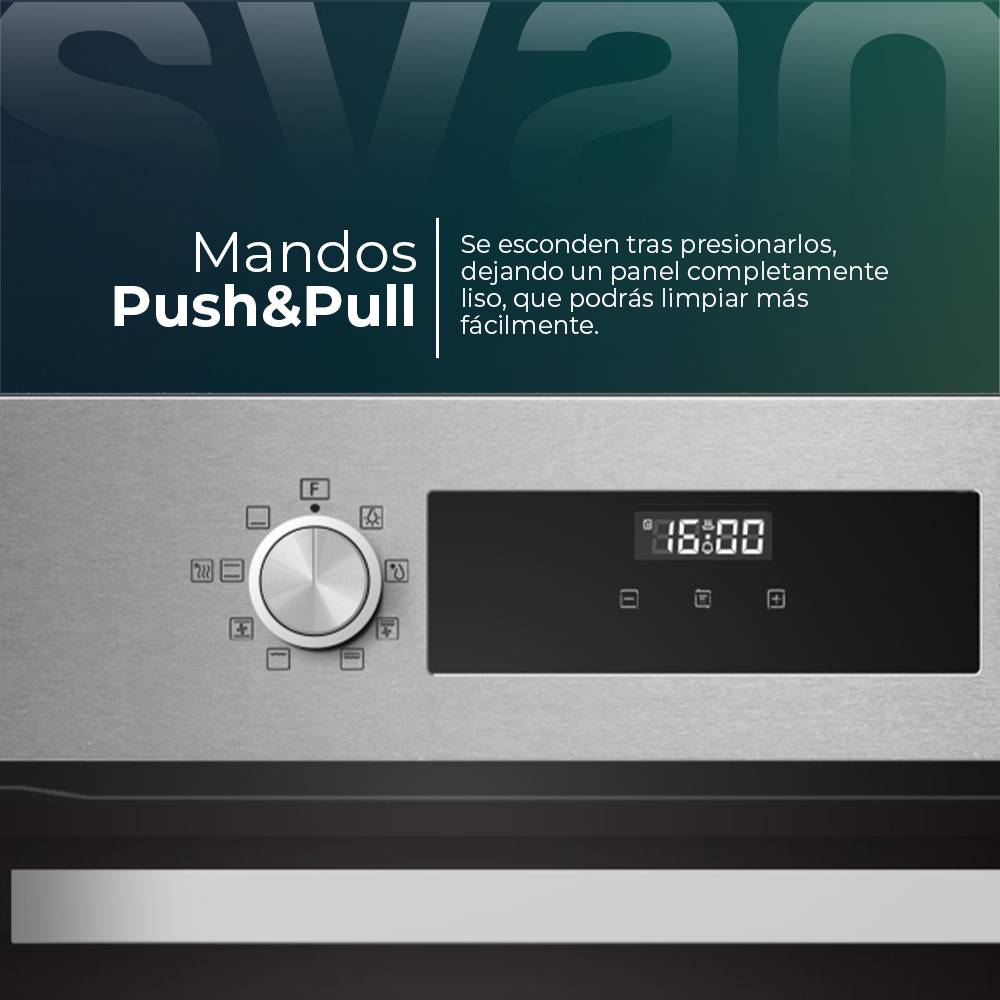 Horno Multifunción Svan 70L A 59,5cm 59,5cm 57,5cm Inox Display 8P G.Telescópicas - immagine 7