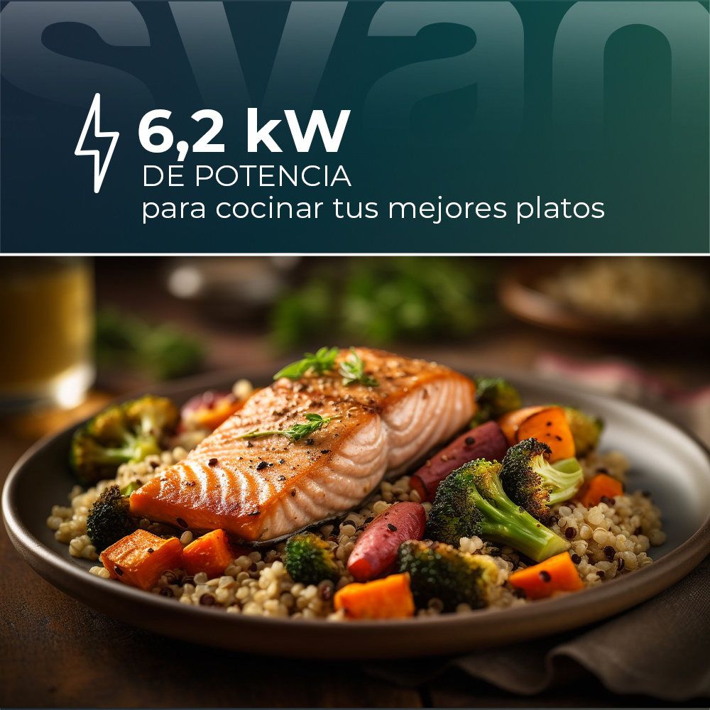 Placa de Inducción Svan 60 cm 3 zonas con Cristal negro Táctil - Imagen 6