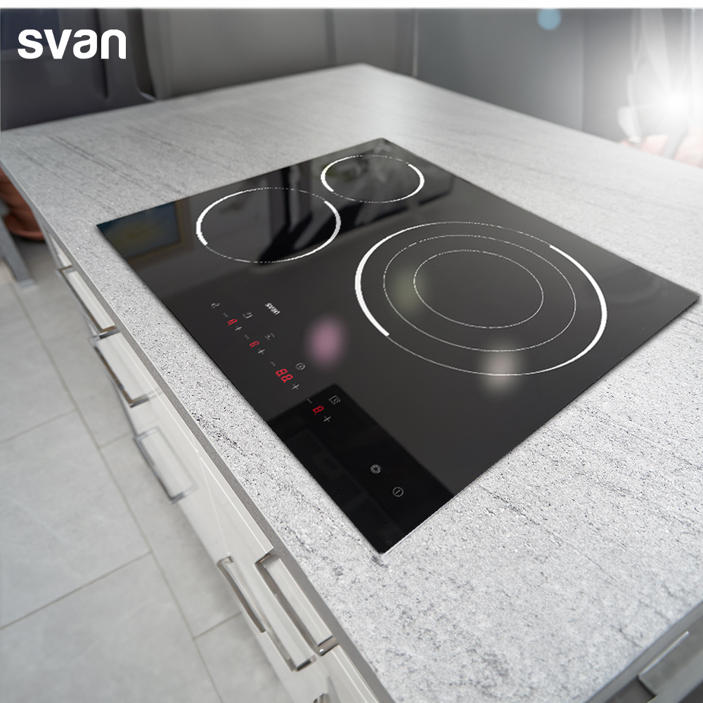 Placa Vitrocerámica Svan 6200W 5,1cm 59cm 52cm Cristal negro Táctil 3Z Triple Corona - Imagen 6