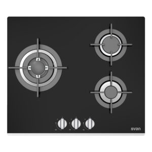 Placa Gas Butano Svan 6150W 5,2cm 59cm 51cm Negro Manual Auto Ig. 3Q Wok Kit Gas Forja