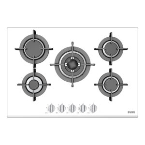 Placa Gas Butano Svan 10600W 5,2cm 74cm 51cm Blanco Manual Auto Ig. 5Q Wok Kit Gas Forja
