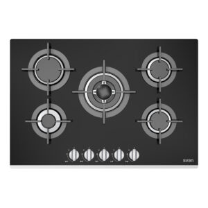 Placa Gas Butano Svan 10600W 4,5cm 74cm 51cm Negro Manual Auto Ig. 5Q Wok Kit Gas Forja