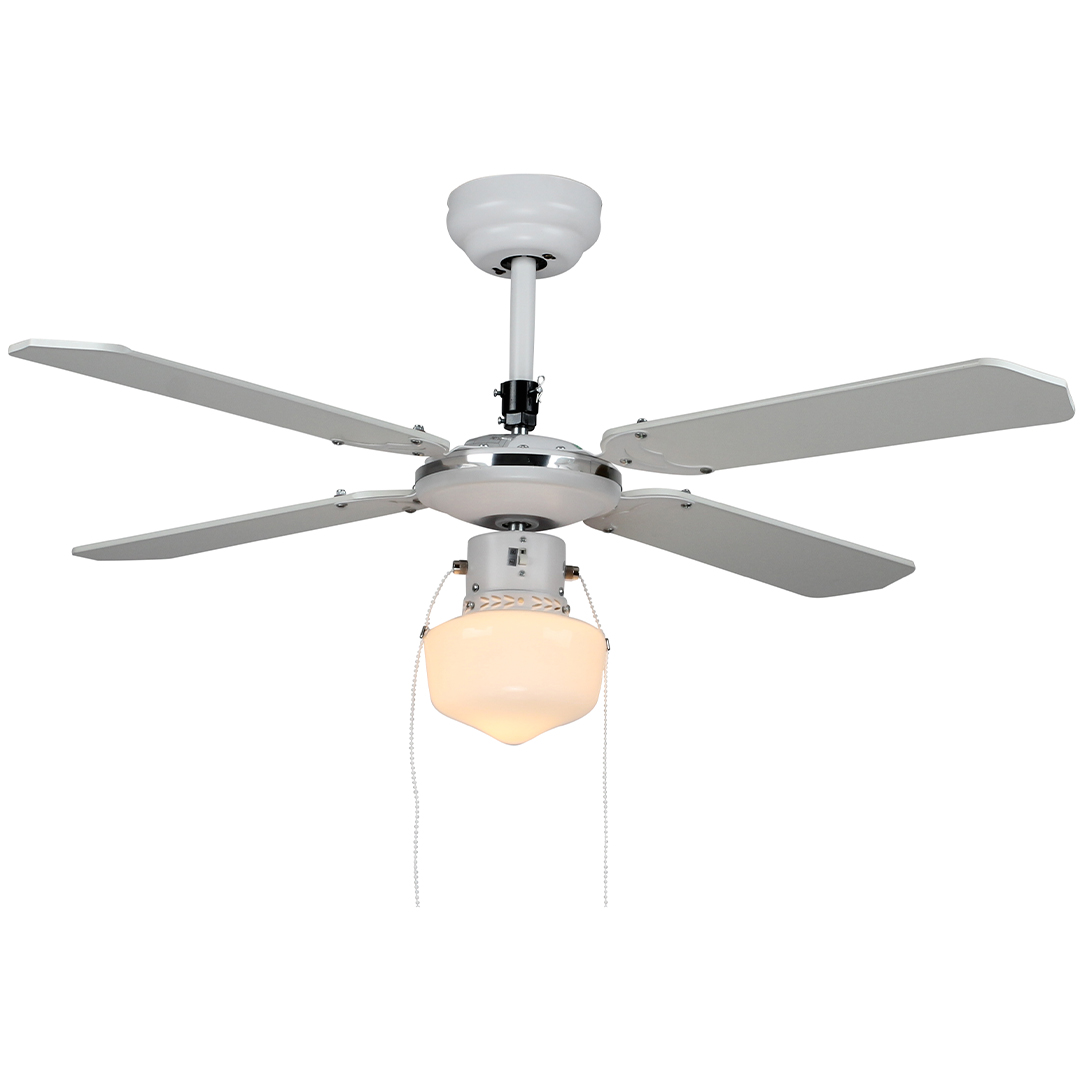 Ventilador Techo Svan 42 in 50W Blanco Cadena Tracción 3V Luz
