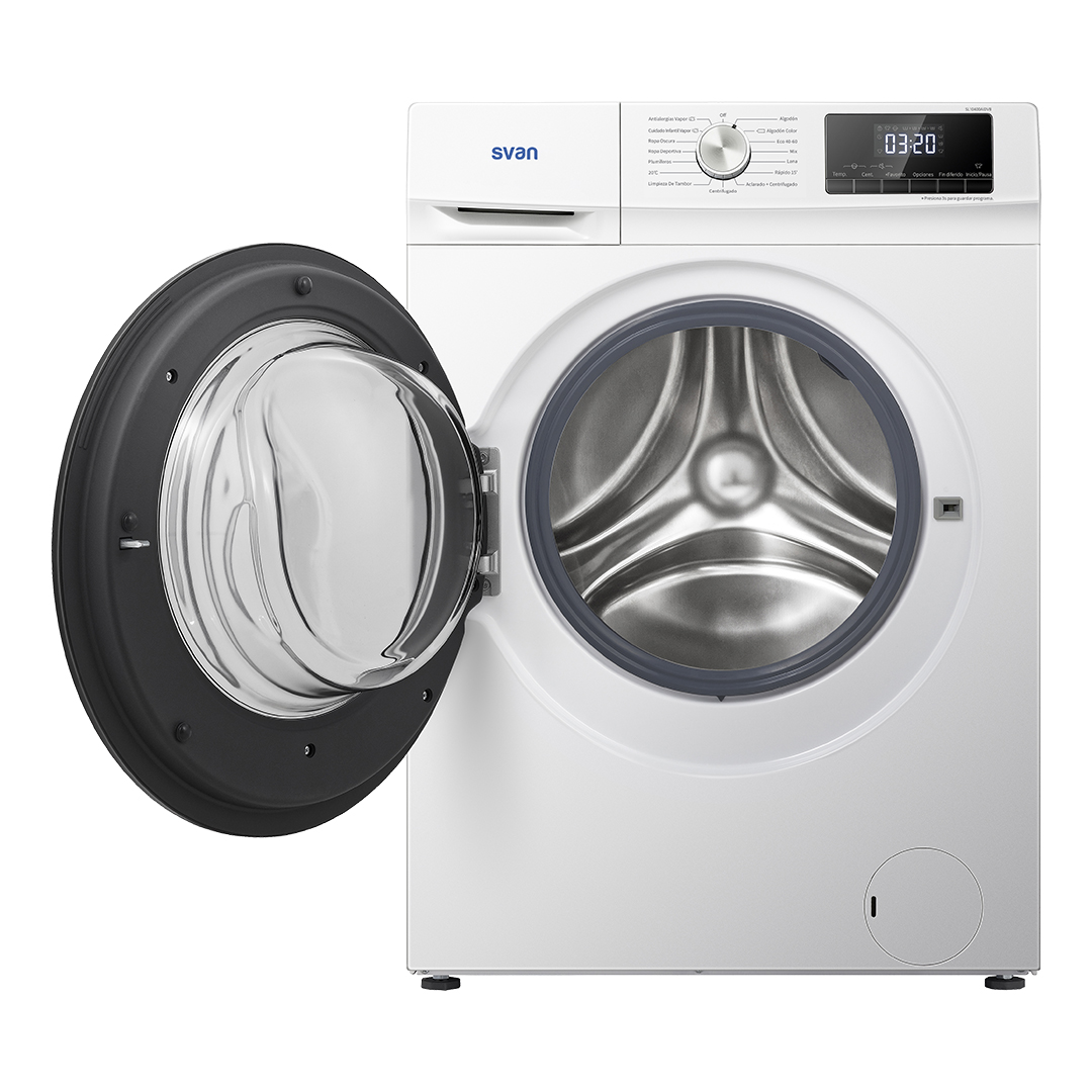 Lavadora Svan 10kg 1400rpm A 84,5cm 59,5cm 63,5cm Blanco Display Inverter Vapor MiCiclo T.Waterdrop – Image 2