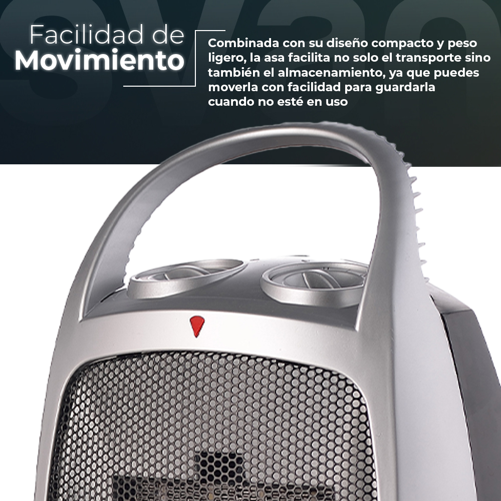 Estufa cerámica Svan 2 Niveles 1500W Gris Manual - Imagen 2