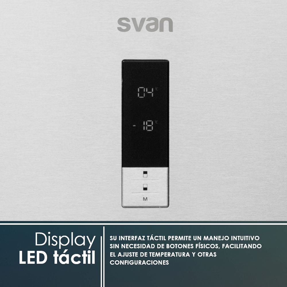 Combi Svan No Frost E 186cm 84cm 75cm Inox Display táctil Modo Super Cajón Chiller Puerta 90º - Imagen 2