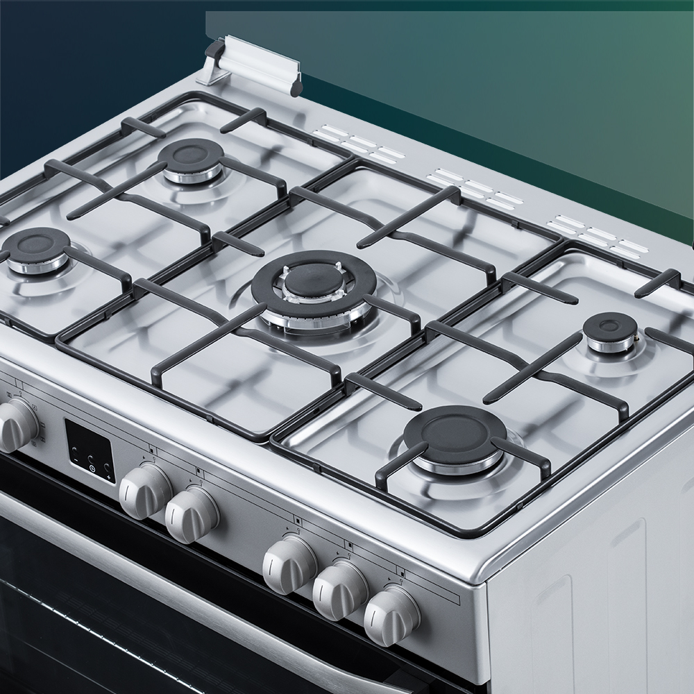Cocina Svan Mixta Gas Butano Dimensiones: 80cm 89,8cm 60,1cm. Inox Manual 5Q Wok 97L 9P KitGas T.Cristal Rustipollo Turbo Grill – Image 3