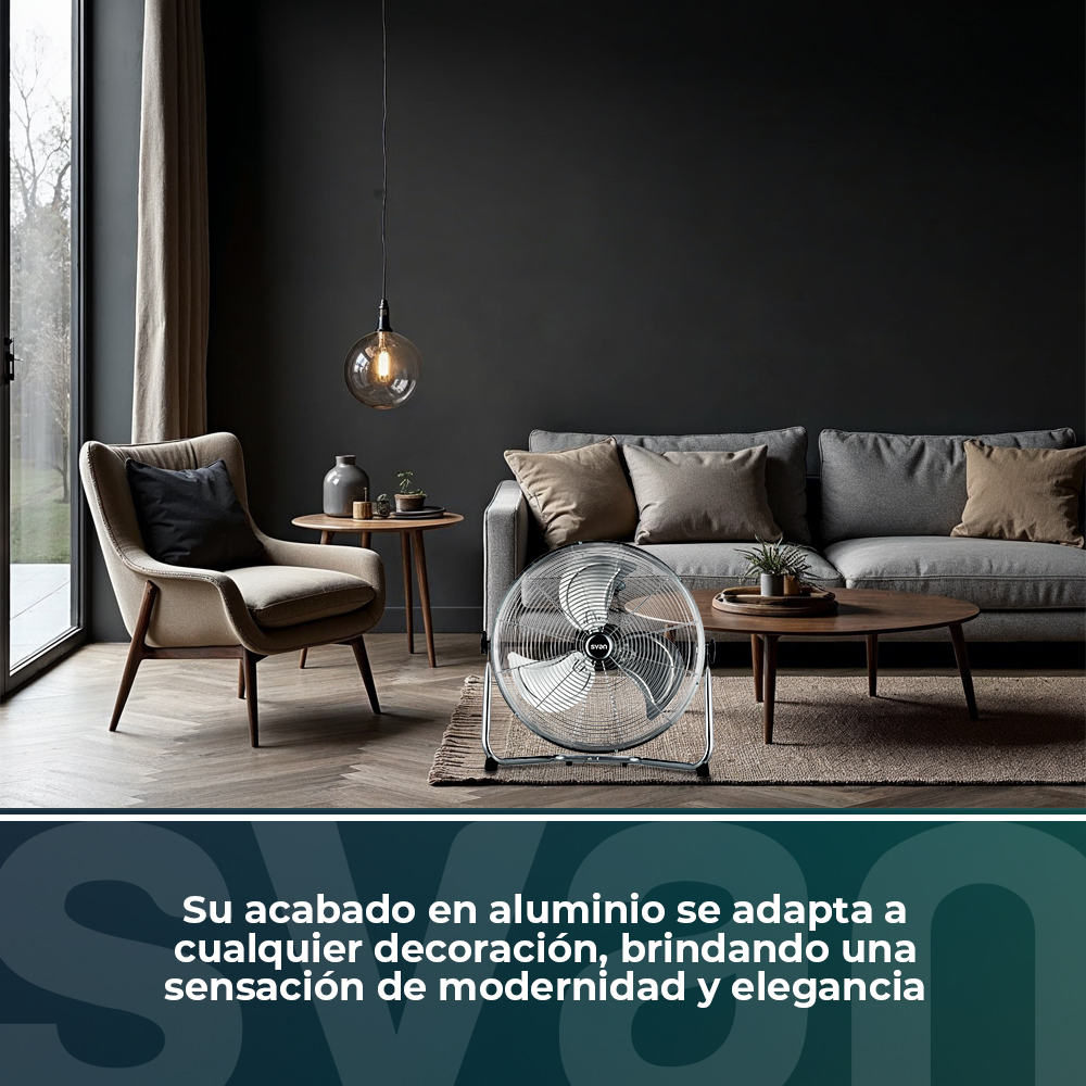 Ventilador Industrial Svan 18 in 110W Cromo Manual 3V - Imagen 3